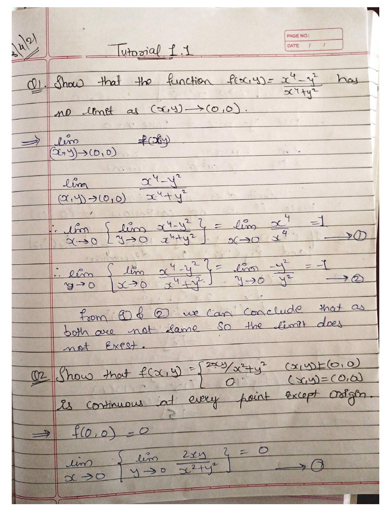 Maths Tutorial 1.1 | PDF