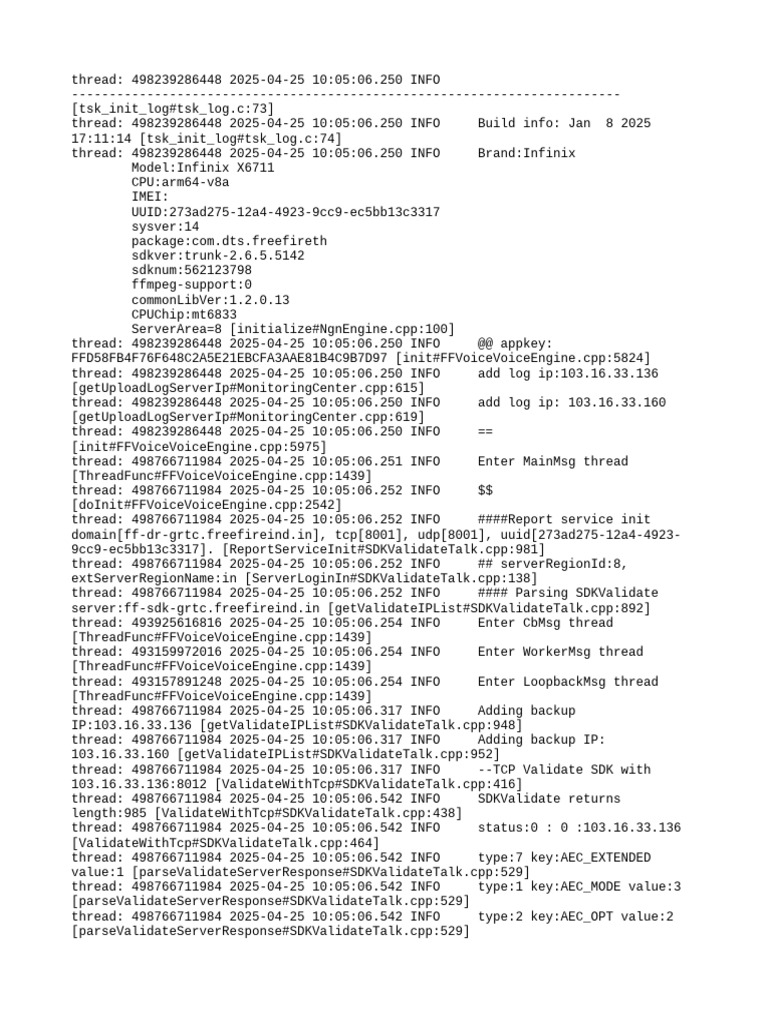 Infinix X6711 SDK Initialization Log | PDF | Network Protocols ...