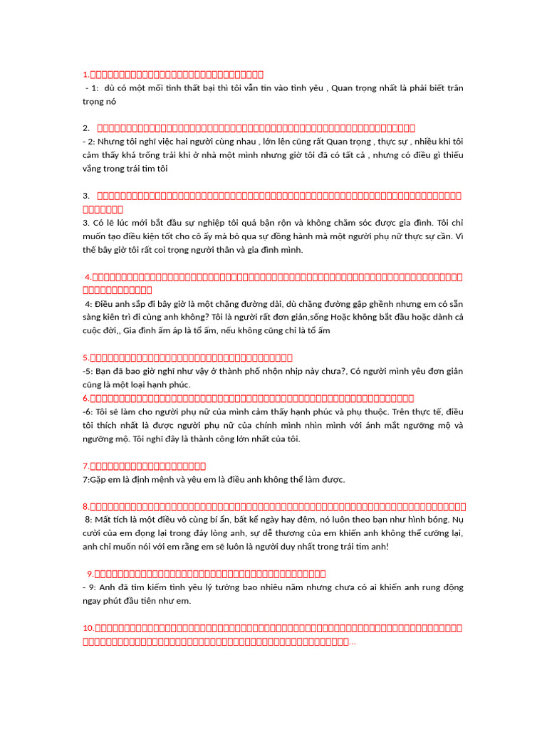 动人情话những Lời Yêu Thương Cảm Động | PDF