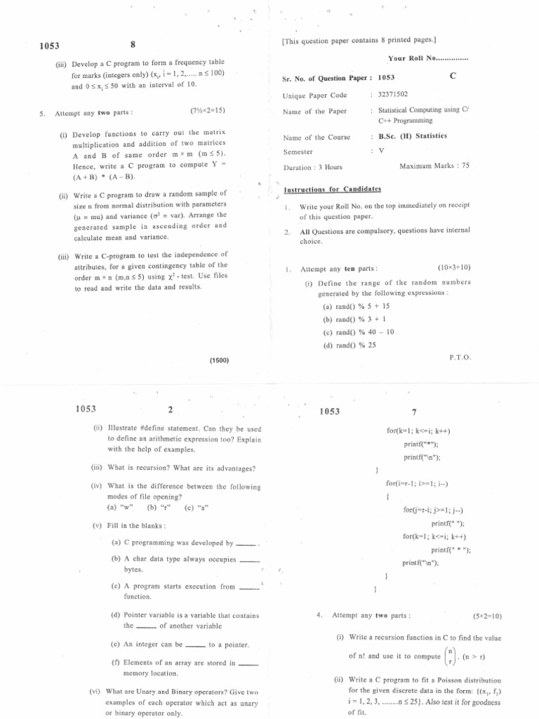 C Programming for Statistical Analysis | PDF | Integer (Computer ...