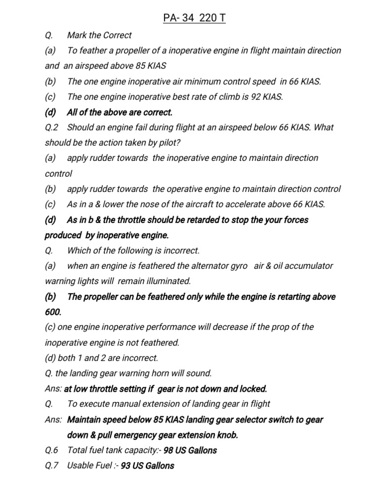 One Engine Inoperative Procedures | PDF