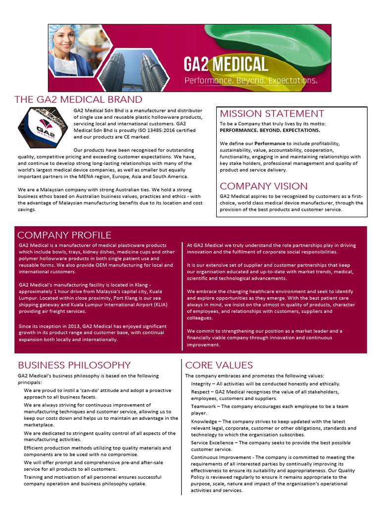 GA2 Medical: Quality Medical Products | PDF | Quality Management ...