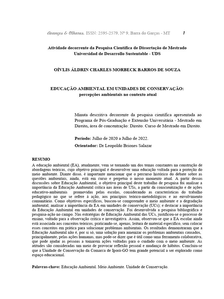Educação Ambiental em Unidades de Conservação | PDF | Movimento ...