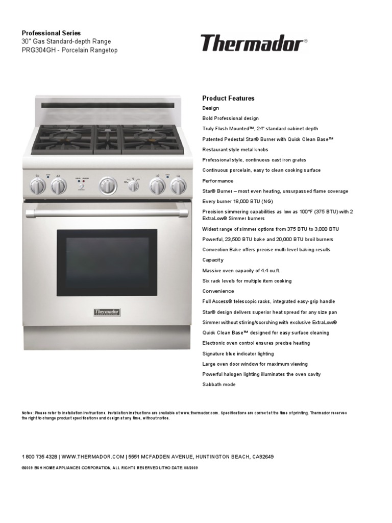 Thermador PRG304GH Oven Grilling