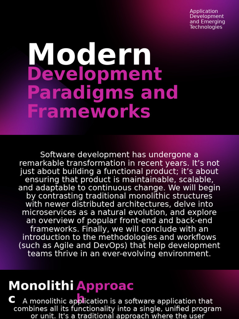 Modern Software Development Paradigms | PDF | Software Development ...