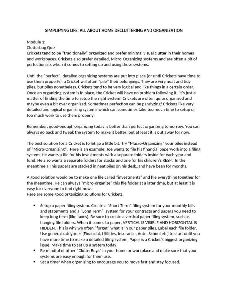 All About Home Decluttering and Organization | PDF