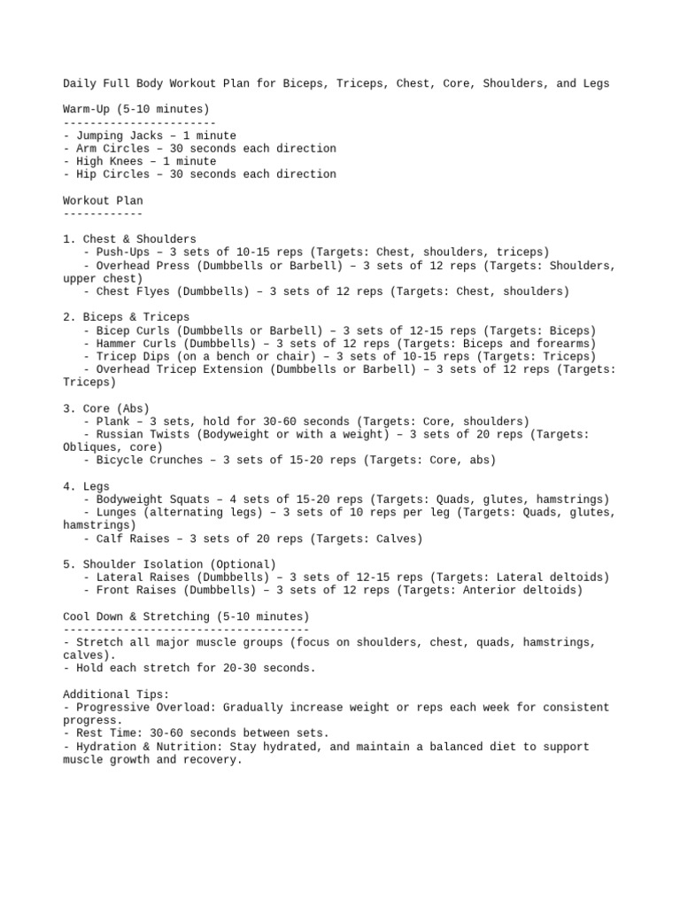 Daily_Full_Body_Workout_Plan | PDF