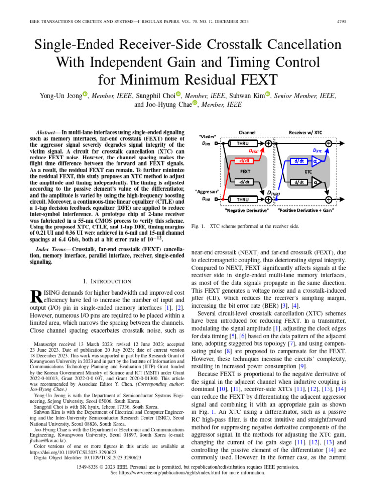 Crosstalk Cancellation in Memory Interfaces | PDF | Electrical Network ...