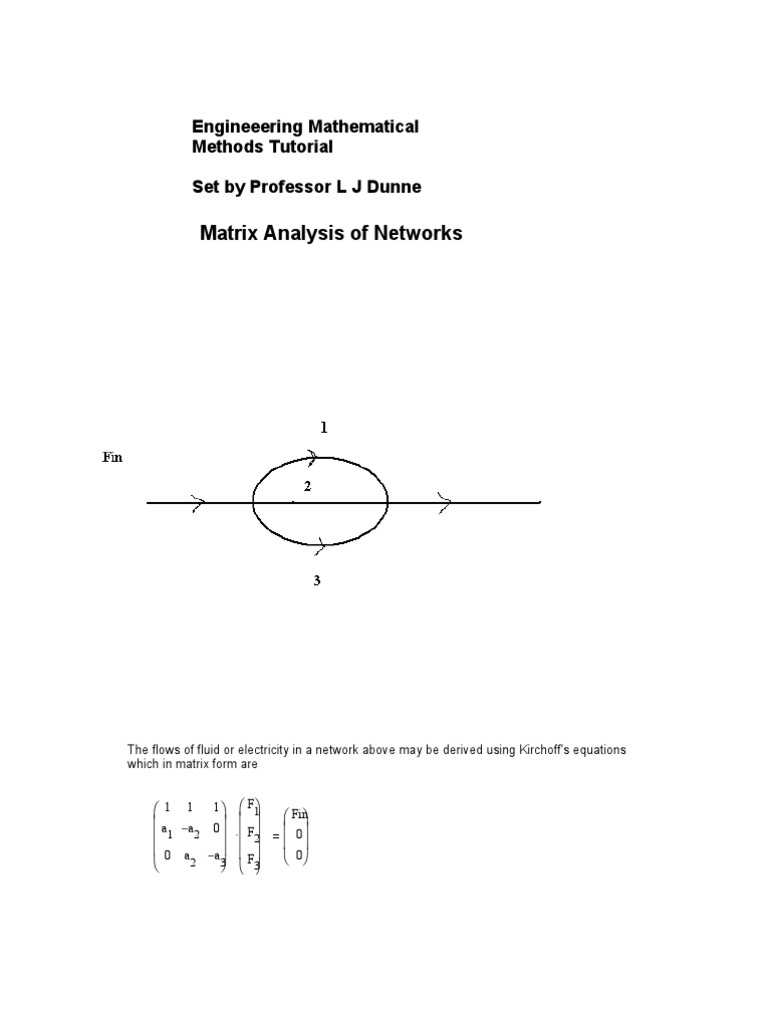 Matrix Analysis in Network Flows | PDF
