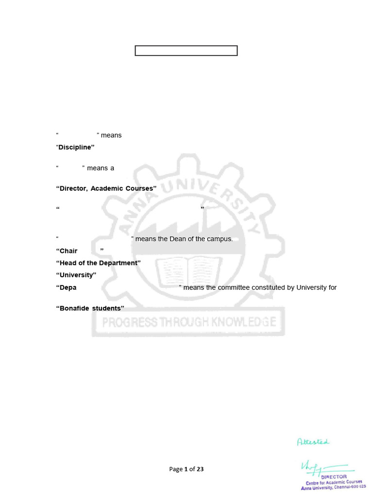 B.Arch. Regulations 2023 at Anna University | PDF | Thesis | Academic ...