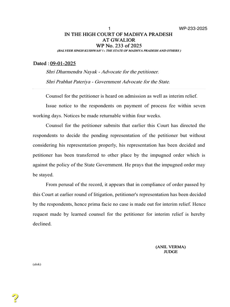 WP 233 2025 Order 09-01-2025 Digi | PDF