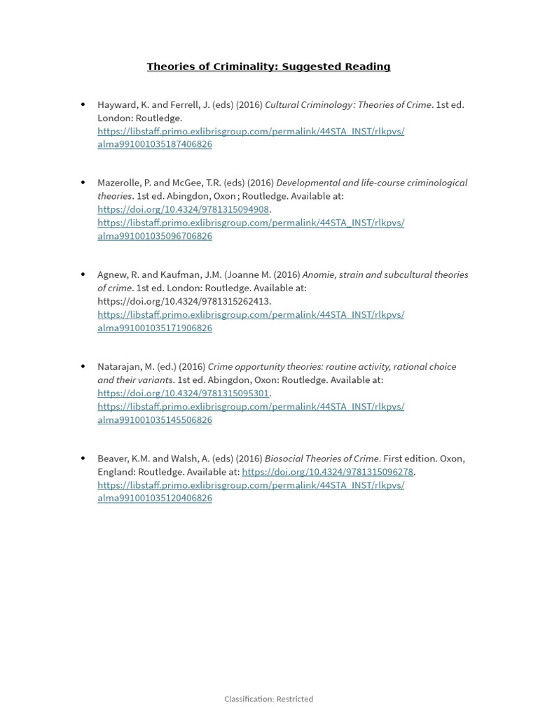 Theories Reading List | PDF