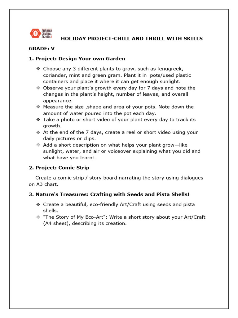 Holiday Garden and Craft Projects for Kids | PDF