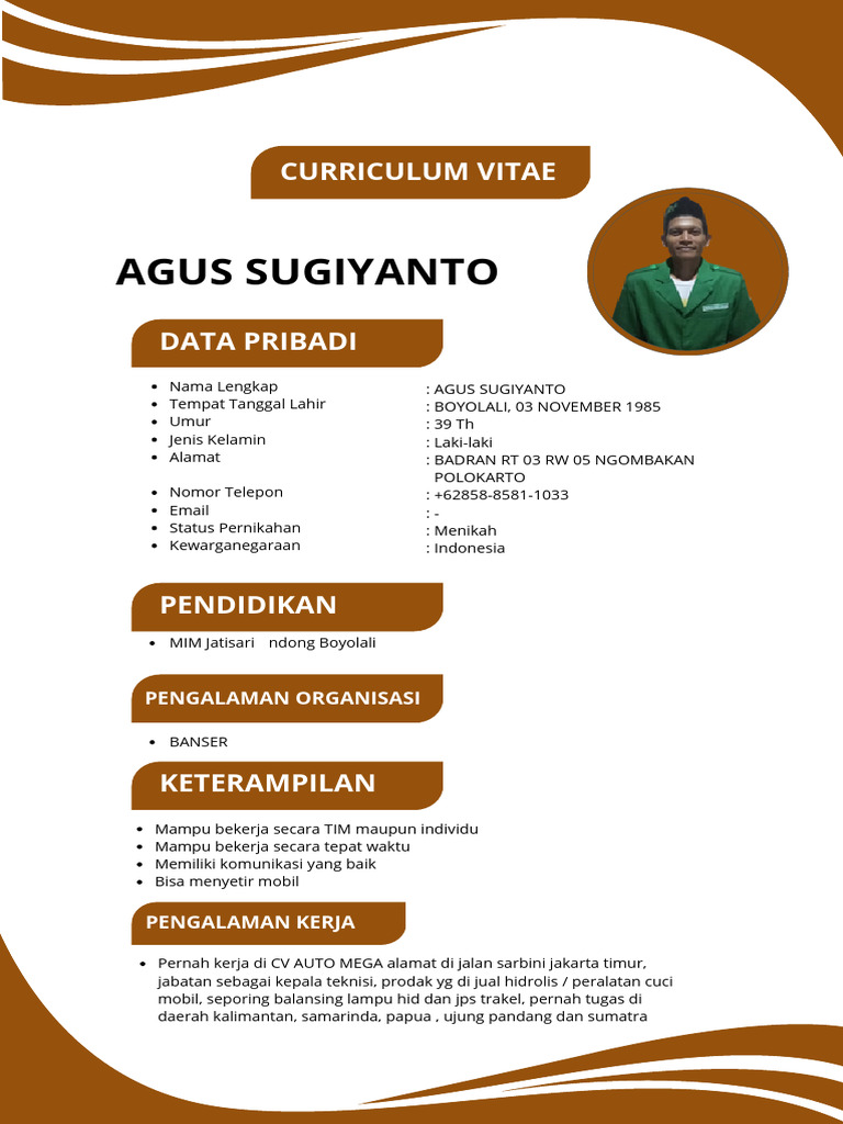 Profil Agus Sugiyanto | PDF