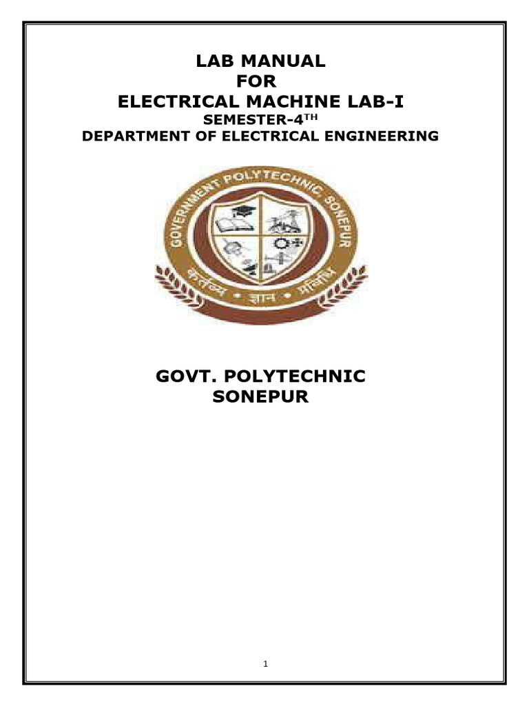 Electrical Machine Lab Manual Guide | PDF | Electric Motor | Electric ...