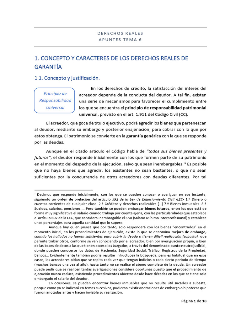 Apuntes Tema 6 - 2022 | PDF | Ley de hipotecas | Hipotecas
