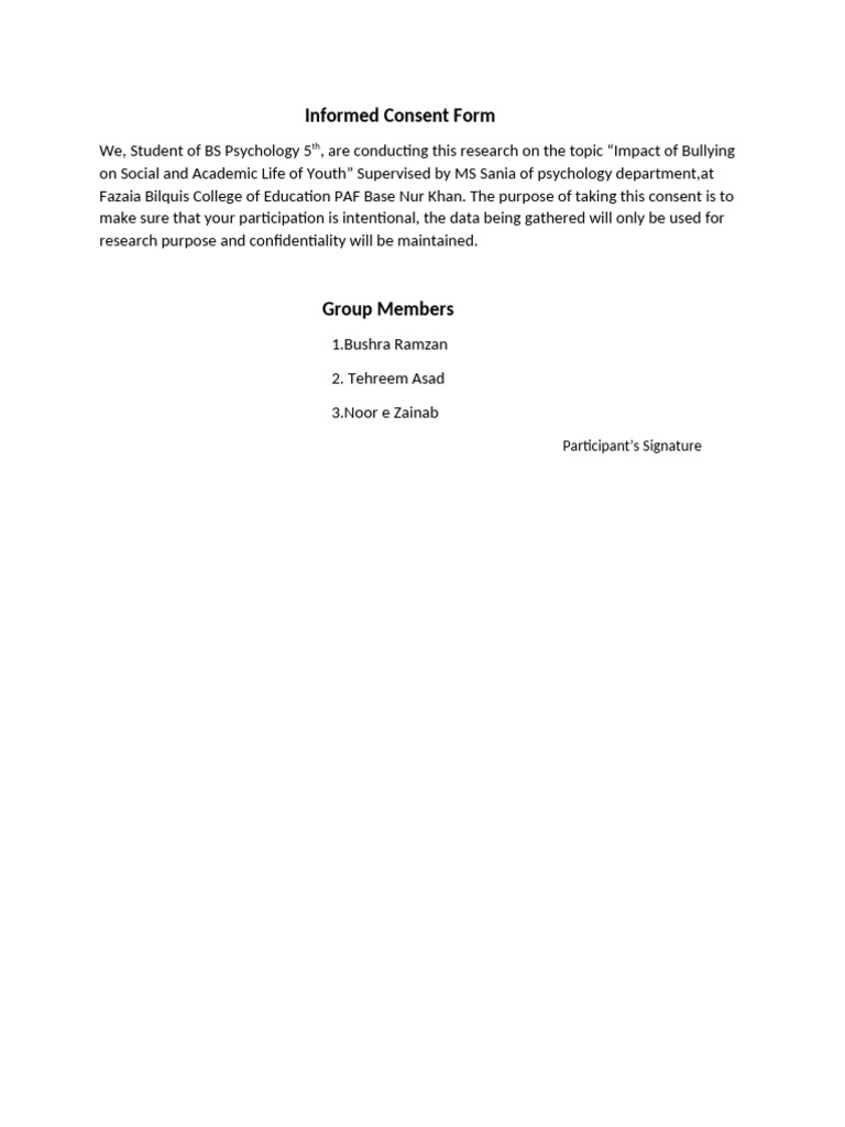 Informed Consent Form | PDF