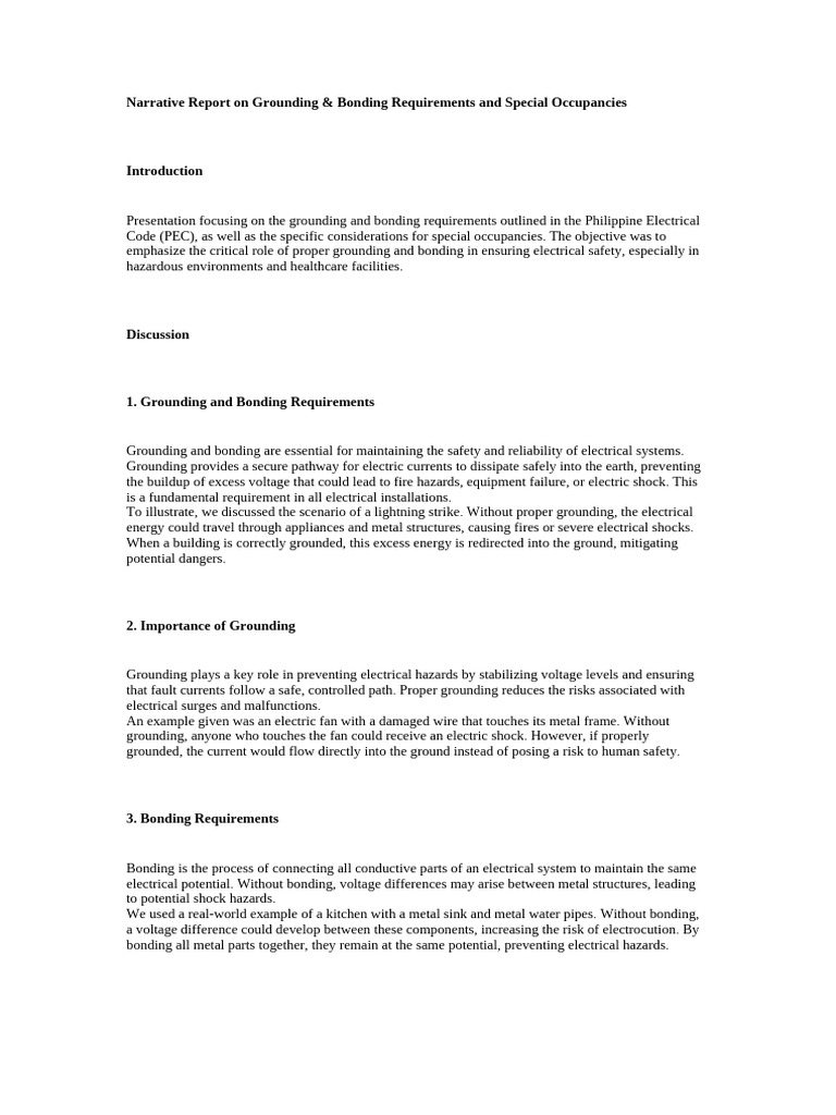 Grounding & Bonding Requirements and Special Occupancies (Hazardous ...