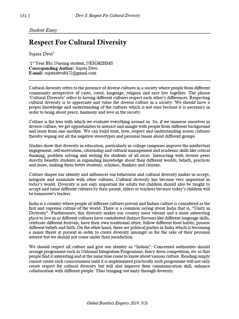 Embracing Cultural Diversity in Society | PDF | Cultural Diversity ...