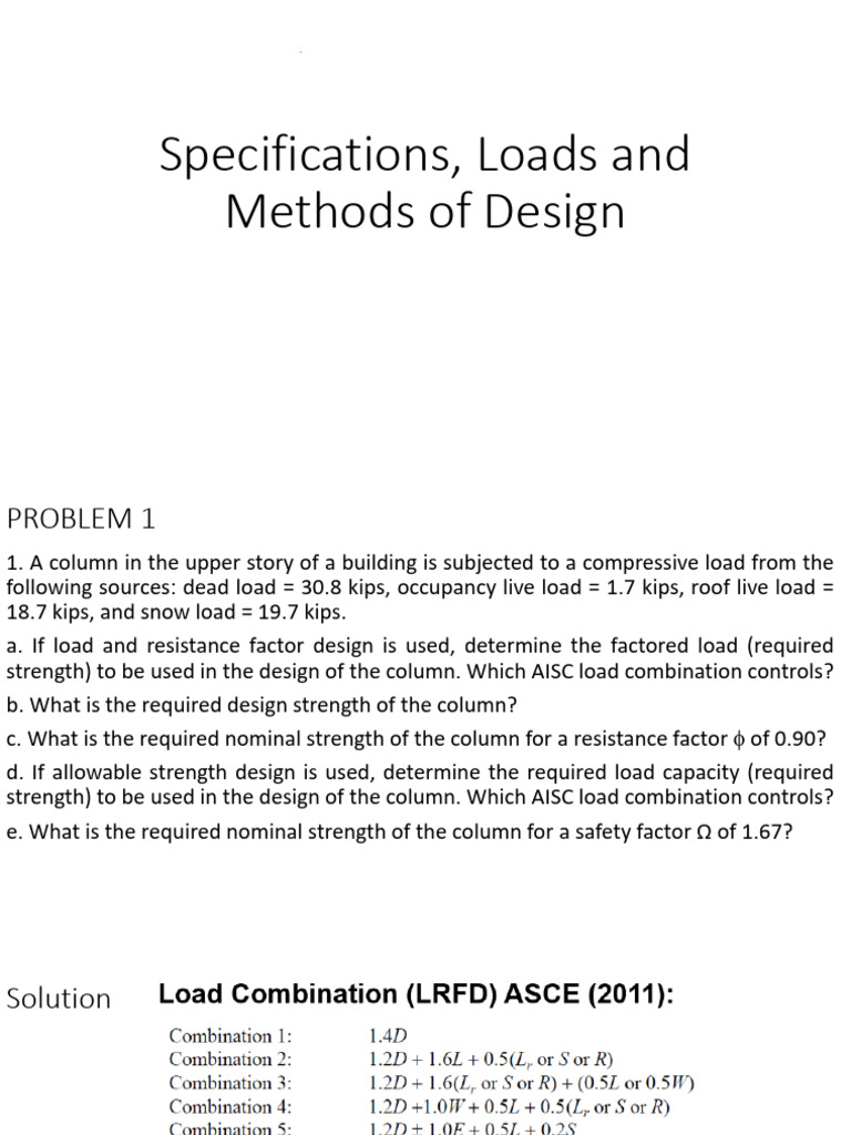 Design Loads for Structural Columns | PDF
