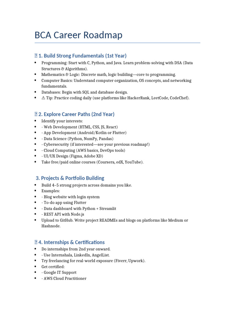 BCA Career Pathway Guide | PDF