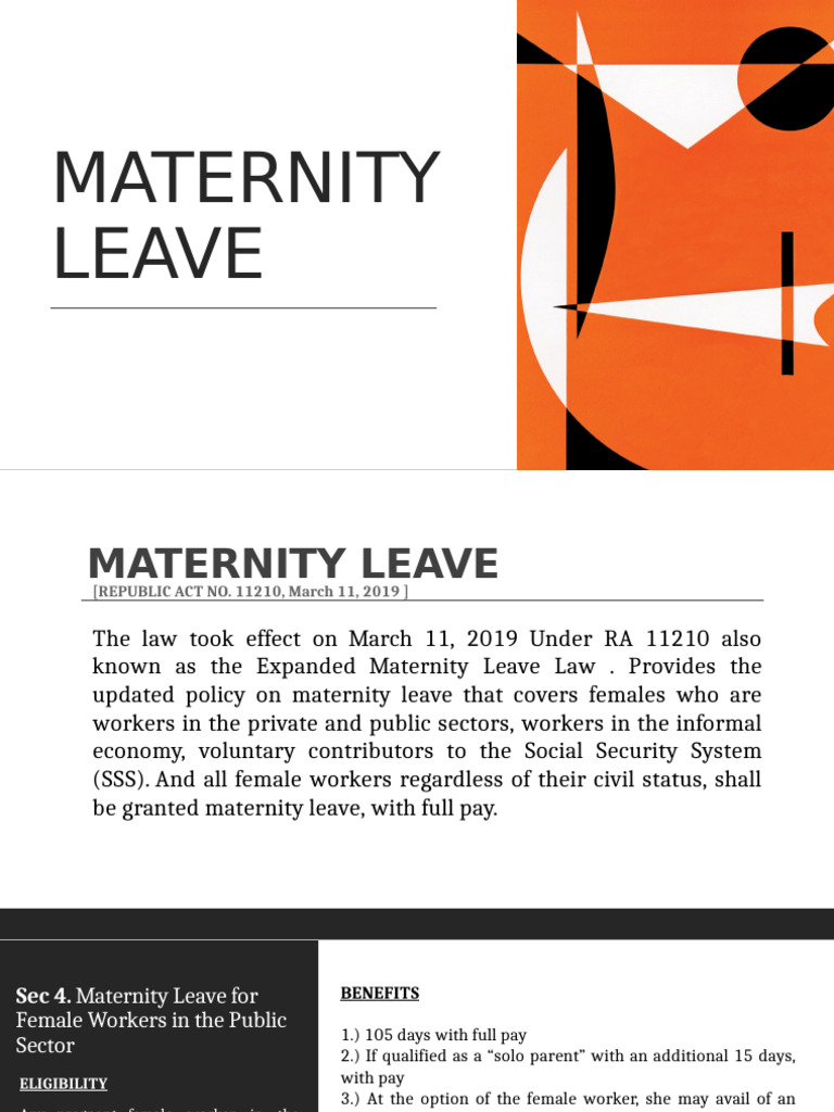 Maternity Leave | PDF | Parental Leave | Employment