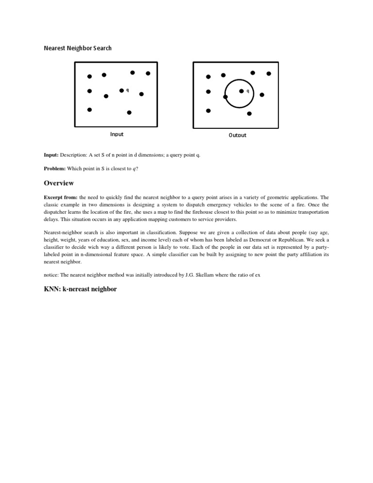 Nearest Neighbor Search Overview | PDF