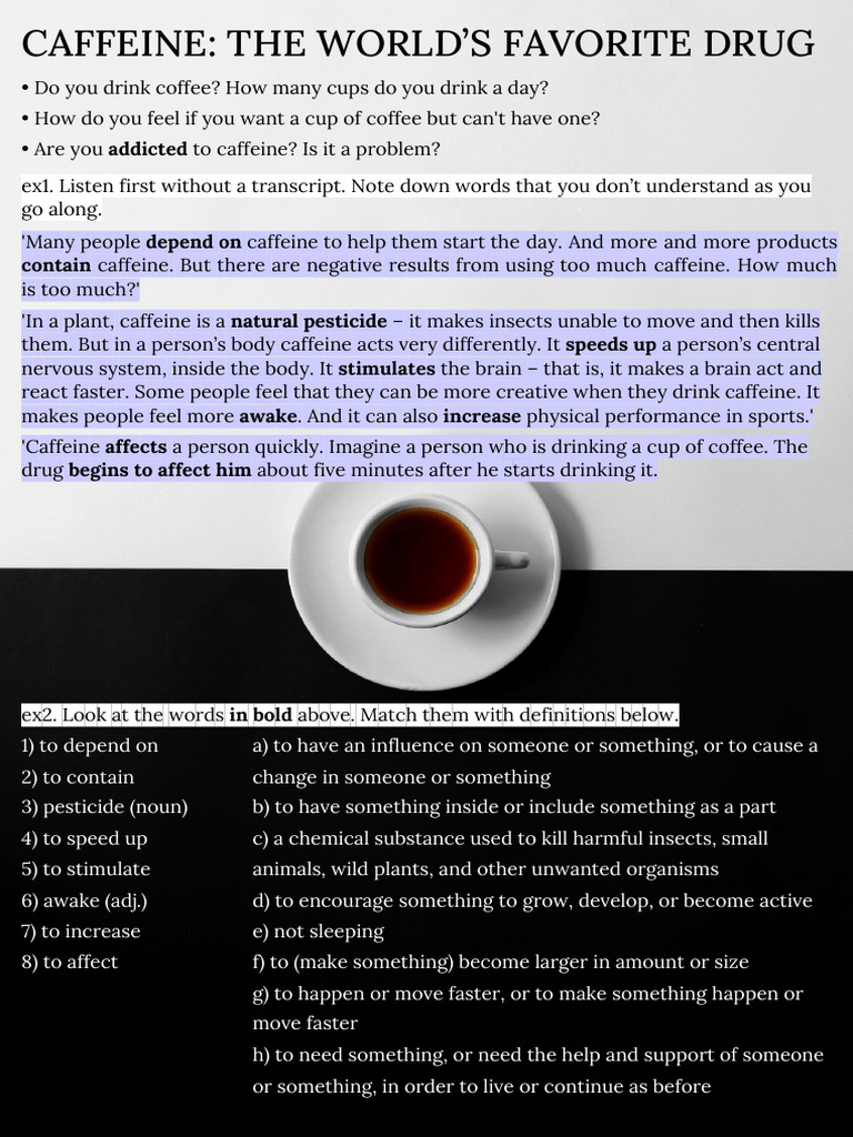 Caffeine's Effects on Mood | PDF | Caffeine | Coffee