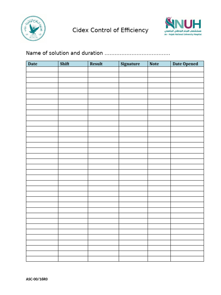 Cidex Control of Efficiency | PDF