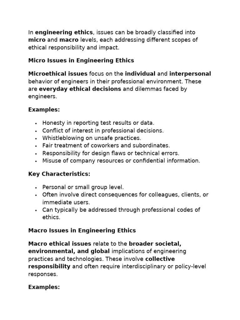 Micro vs Macro Ethics in Engineering | PDF