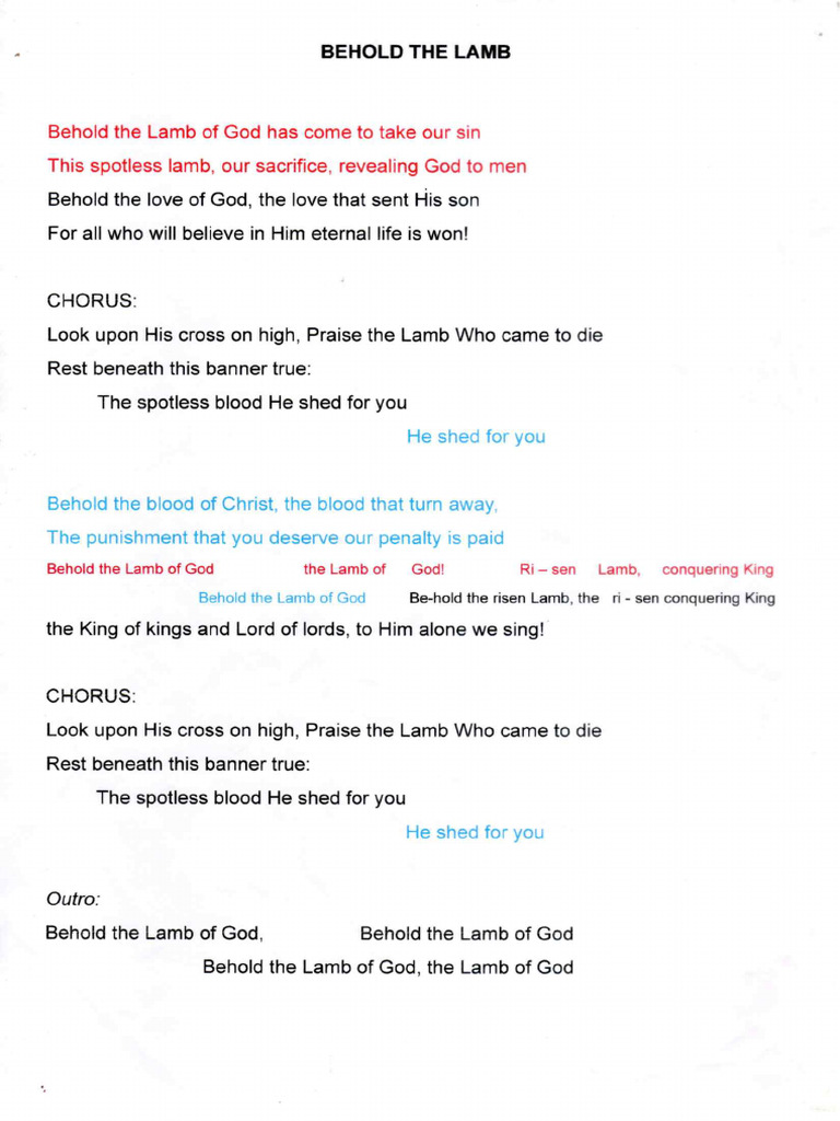 Behold The Lamb | PDF