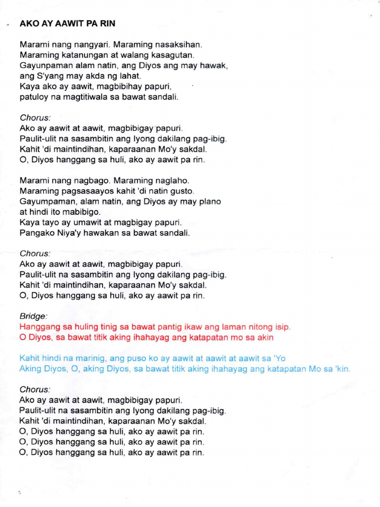 Ako Ay Aawit Pa Rin | PDF