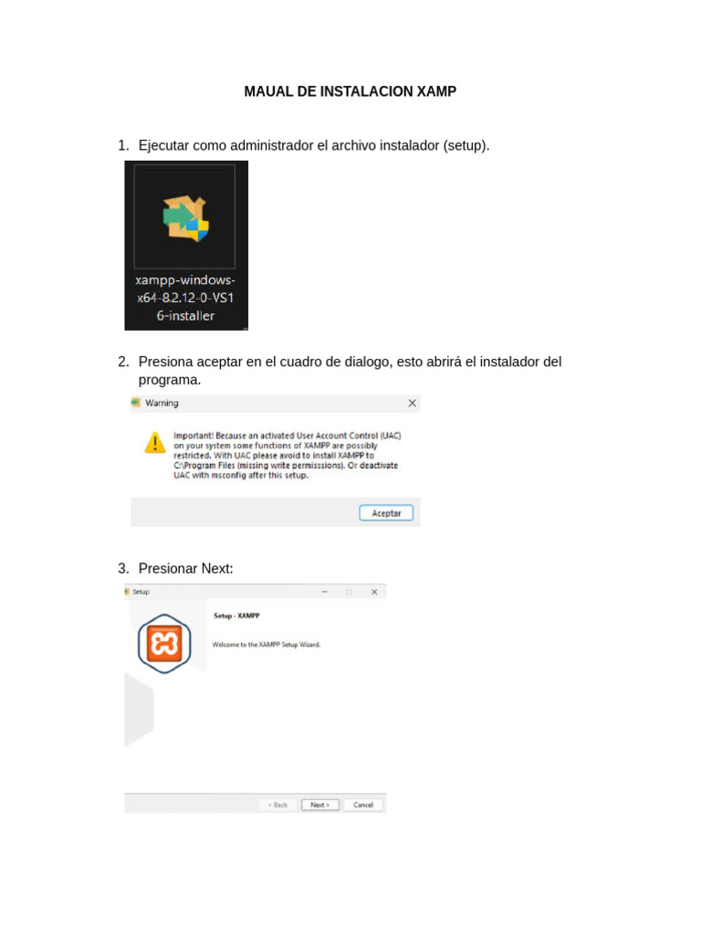 Manual de Instalación de XAMPP | PDF