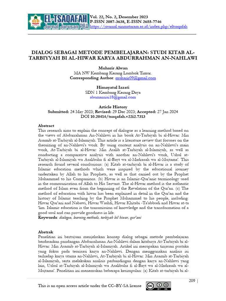 Dialog dalam Pembelajaran Islam | PDF