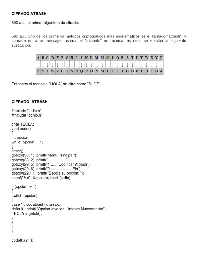 Cifrado Atbash | PDF | La seguridad informática | Seguridad