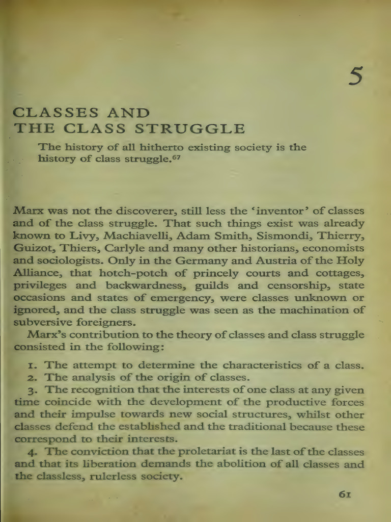 Major (AM) Marx - Class & Class Struggle | PDF | Bourgeoisie | Serfdom