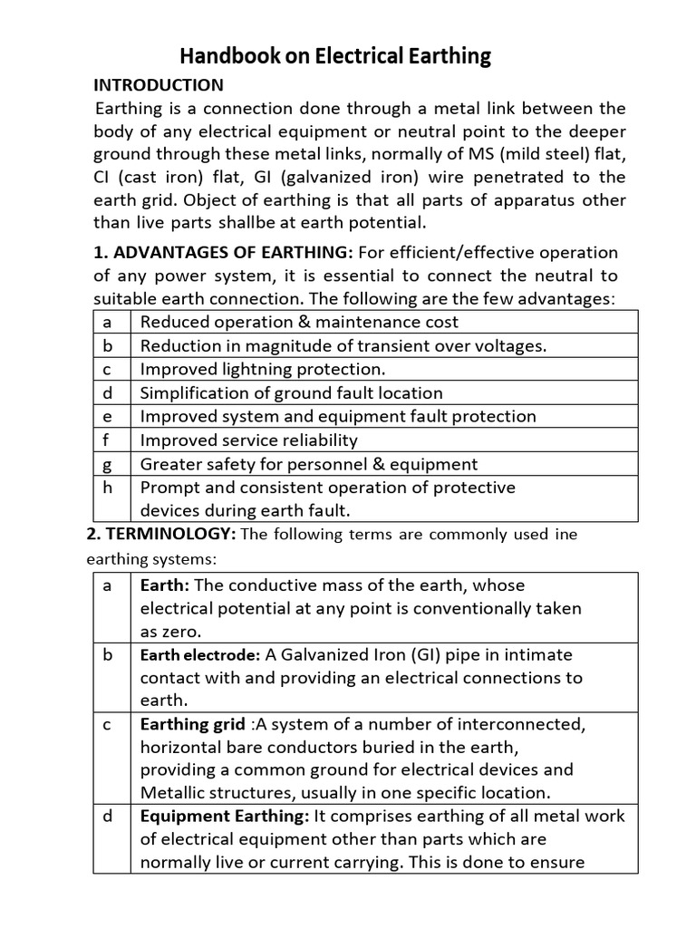 Electrical Earthing Handbook Guide | PDF | Resistor | Electrical Components