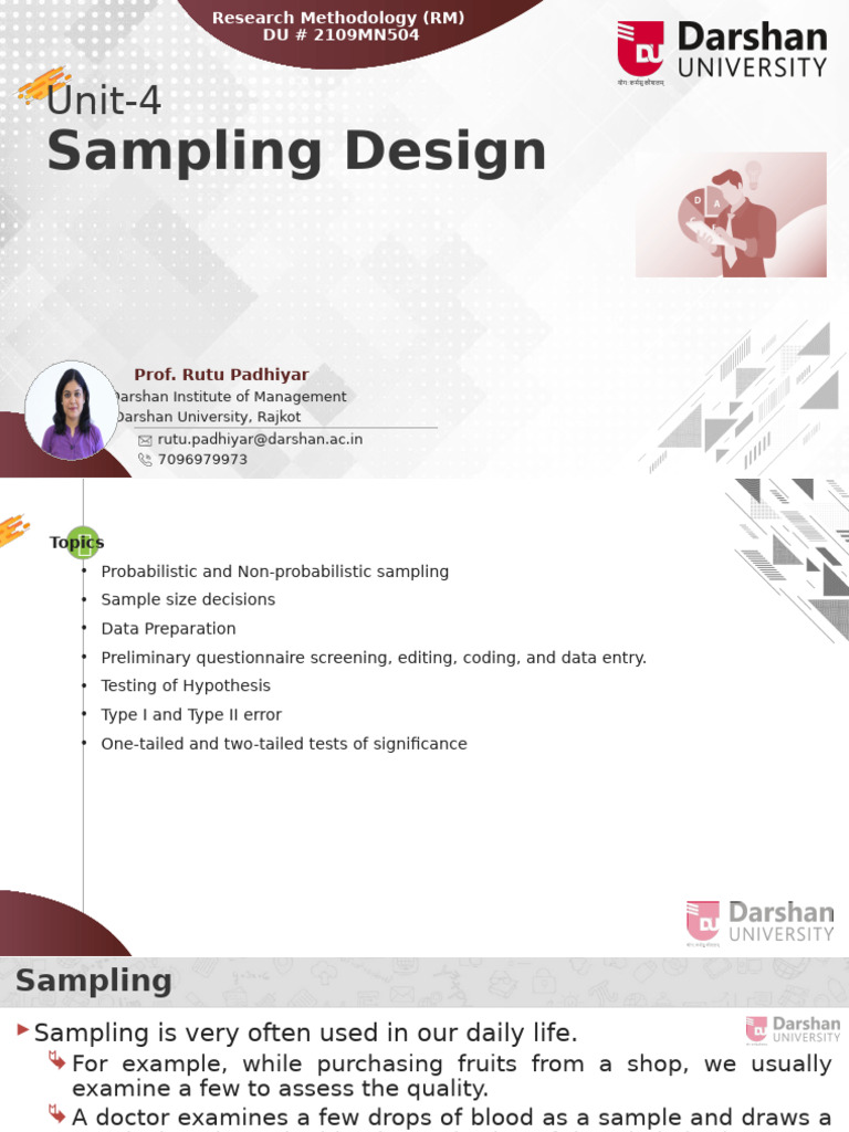 Sampling Design in Research Methodology | PDF | Sampling (Statistics ...