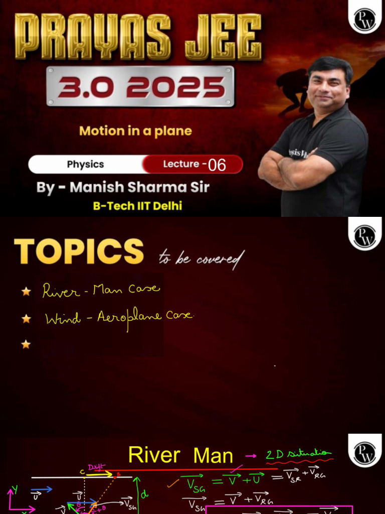 Motion In A Plane 06 Class Notes Prayas Jee 3 0 2025 Pdf