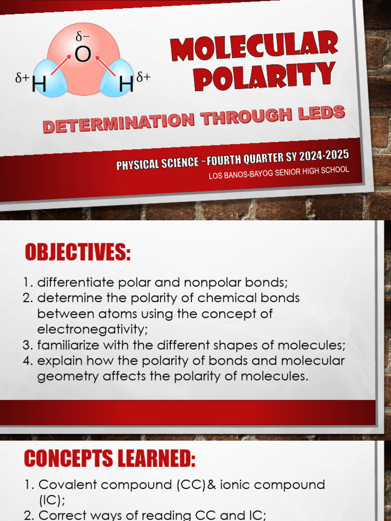 Understanding Molecular Polarity | PDF | Chemical Polarity | Chemical Bond