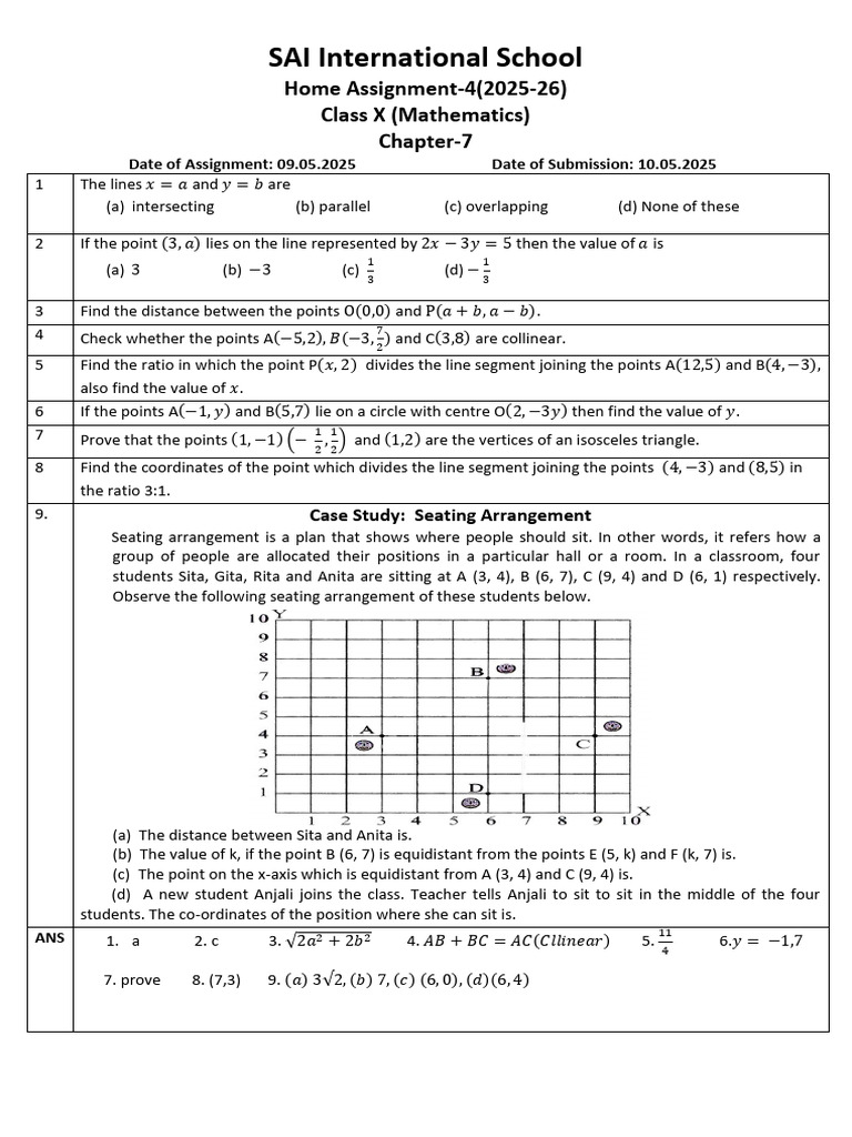 X Math HA-3 Ch-07 (09.05.2025) | PDF | Mathematics | Euclid