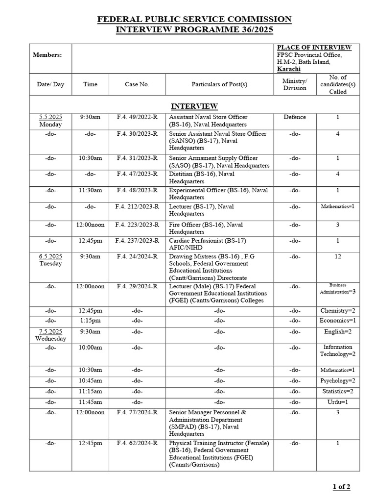 2025 05 02 10 12 20 Interview Prog No.36.2025 Karachi | PDF | Pakistan