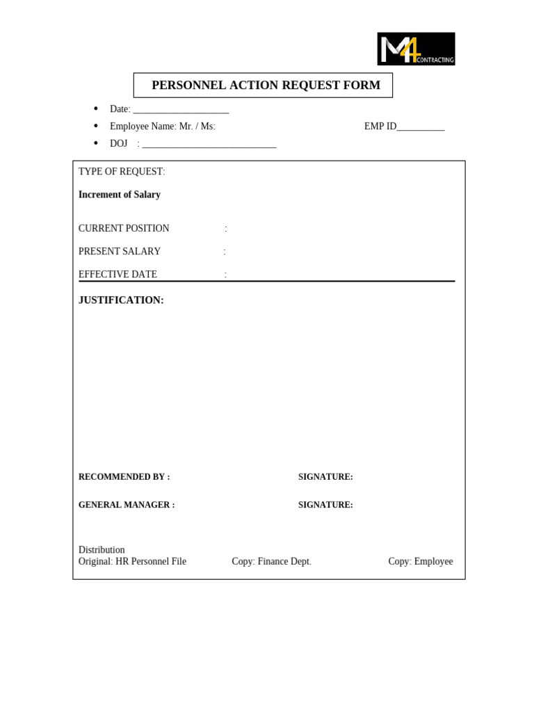 Personnel Action Request Form | PDF