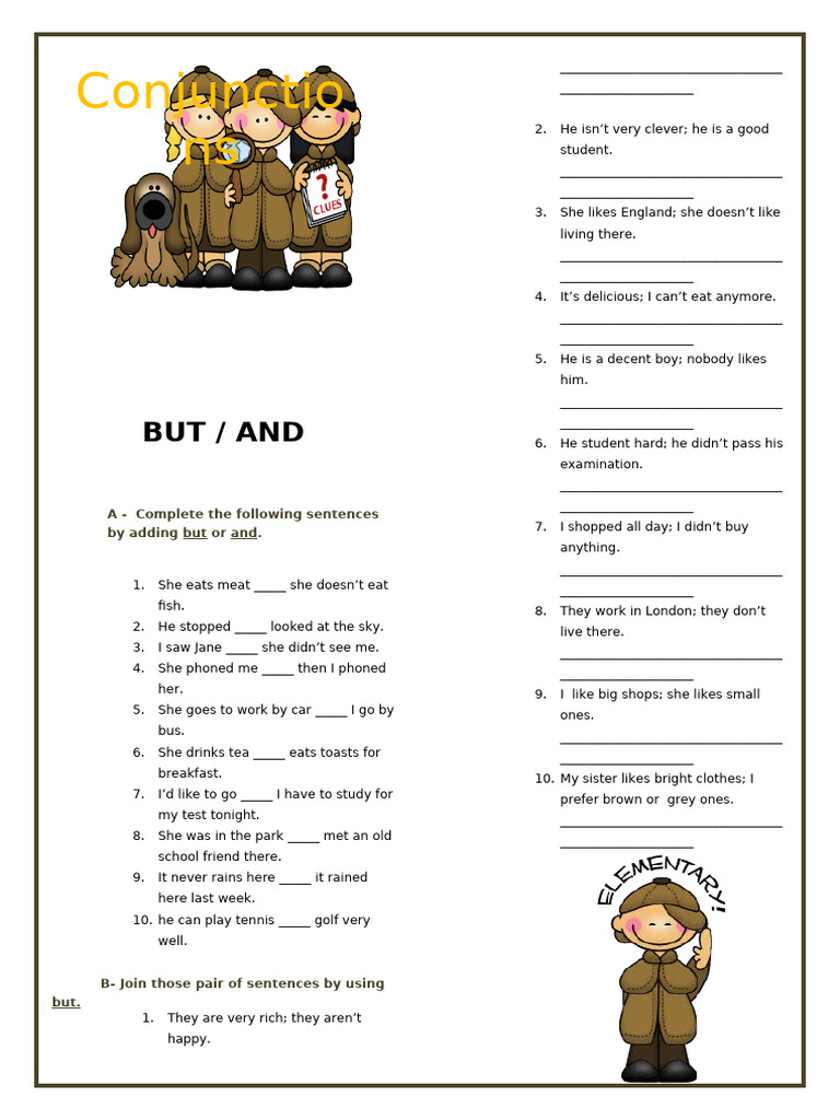 And - But Practice and Key | PDF