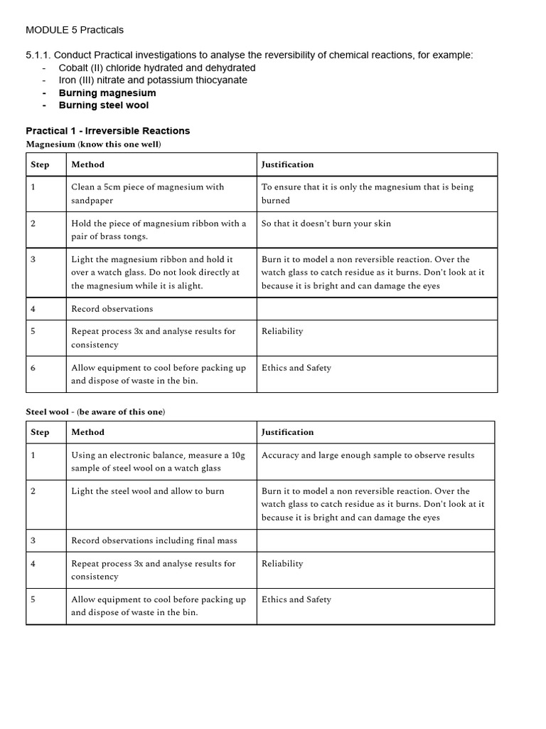 Module 5 and 6 Pracs To Memorise | PDF | Precipitation (Chemistry ...