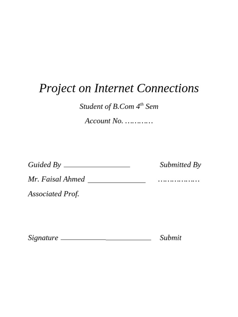Project On Internet Connections | PDF