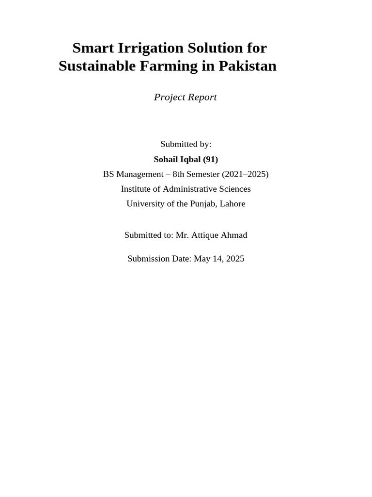 Smart Irrigation for Sustainable Farming | PDF | Agriculture ...