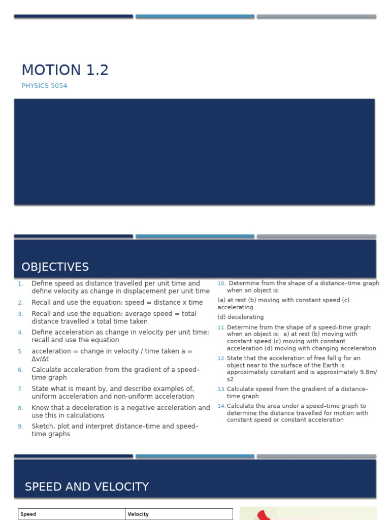 Motion | PDF | Acceleration | Velocity