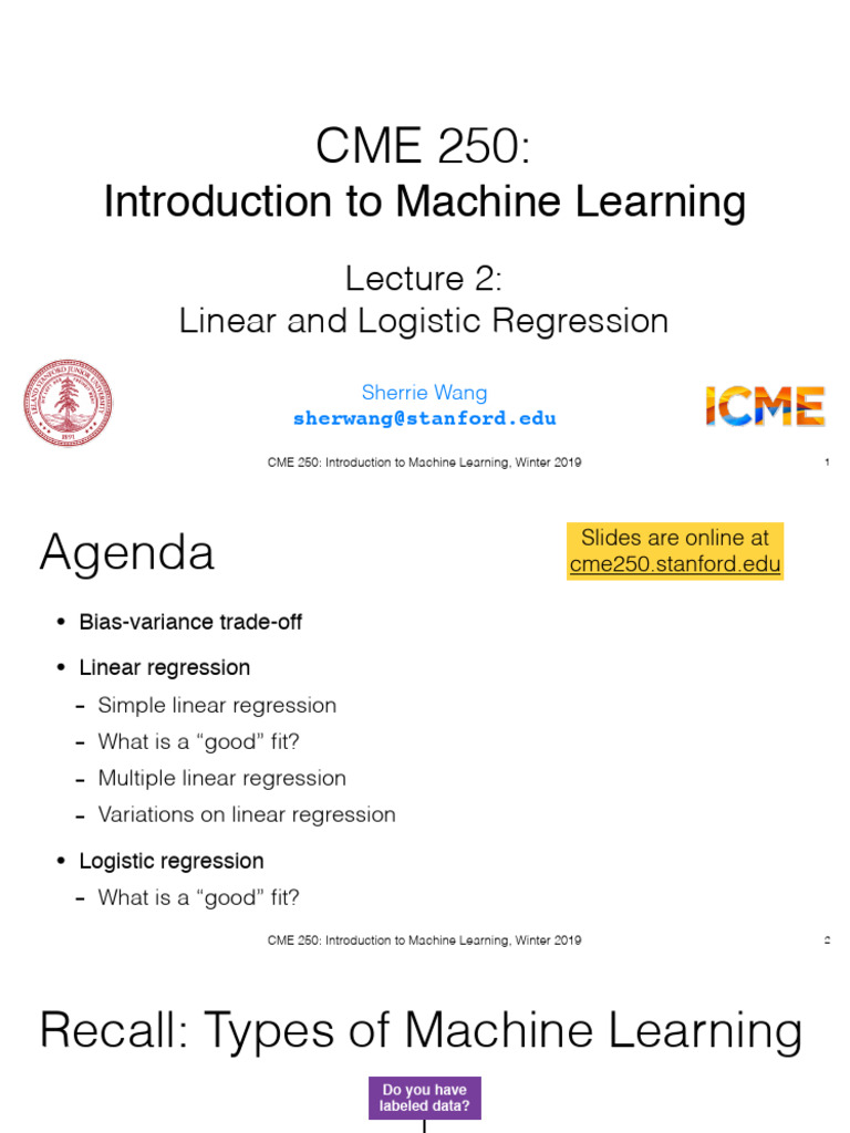 Linear and Logistic Regression Overview | PDF | Linear Regression ...