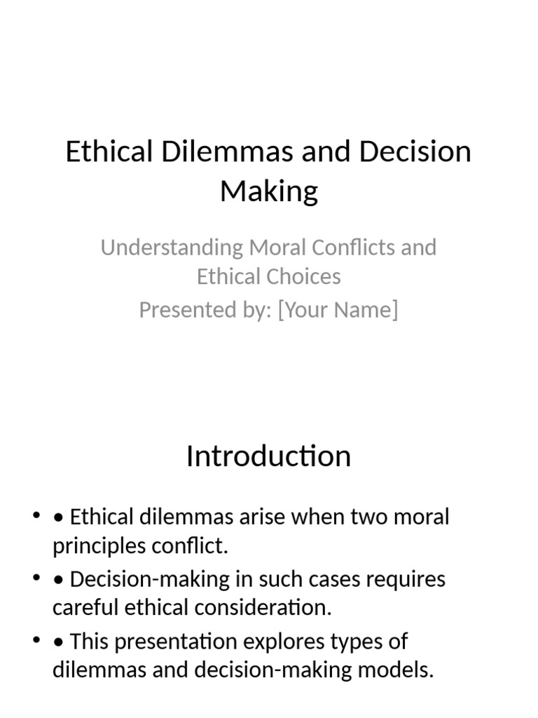 Ethical Dilemmas and Decision Making | PDF | Morality | Social Psychology